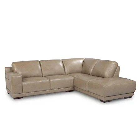 Leather Sectional Sofa with Chaise Lounger